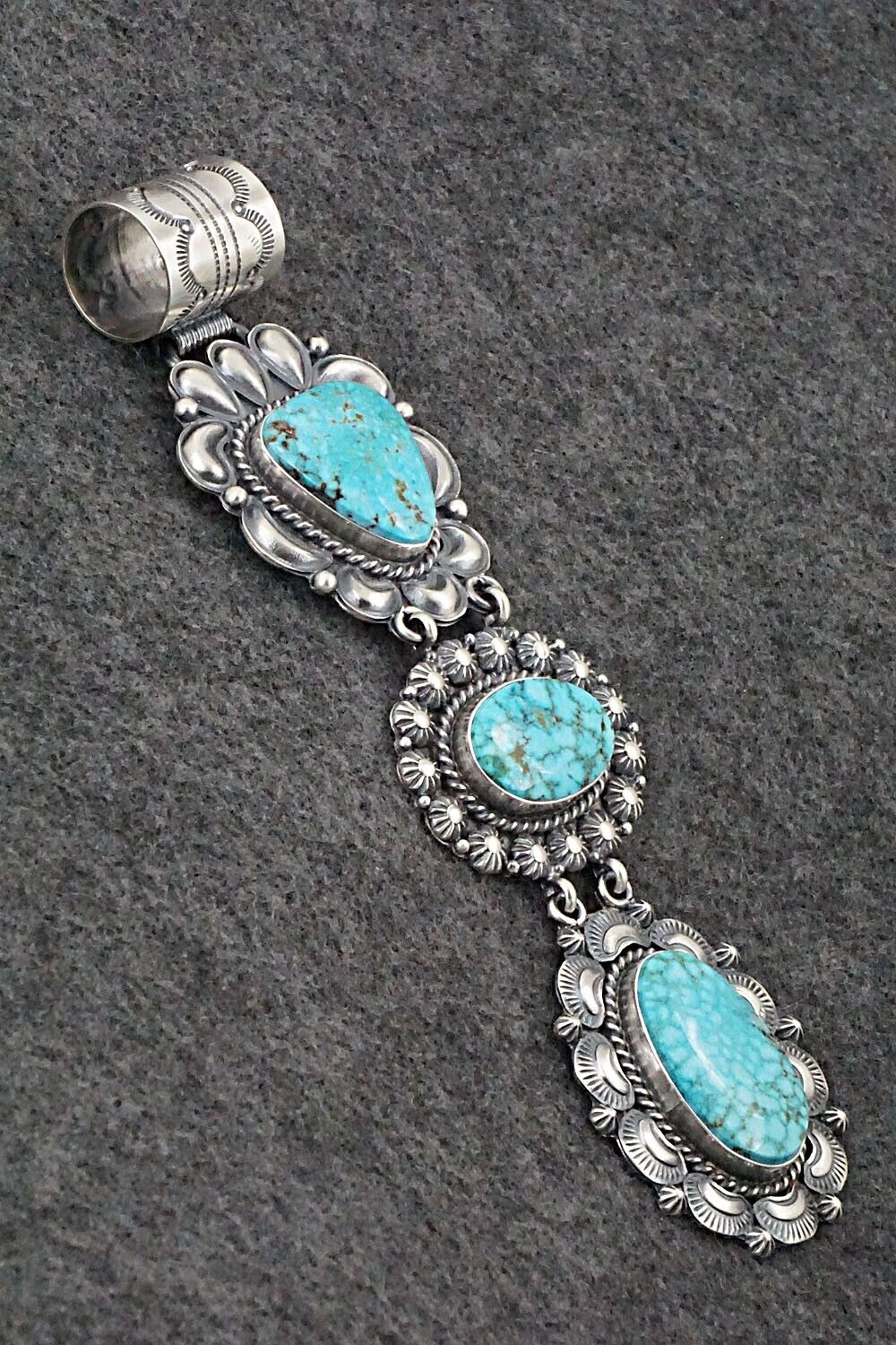 Turquoise & Sterling Silver Pendant - Raymond Delgarito