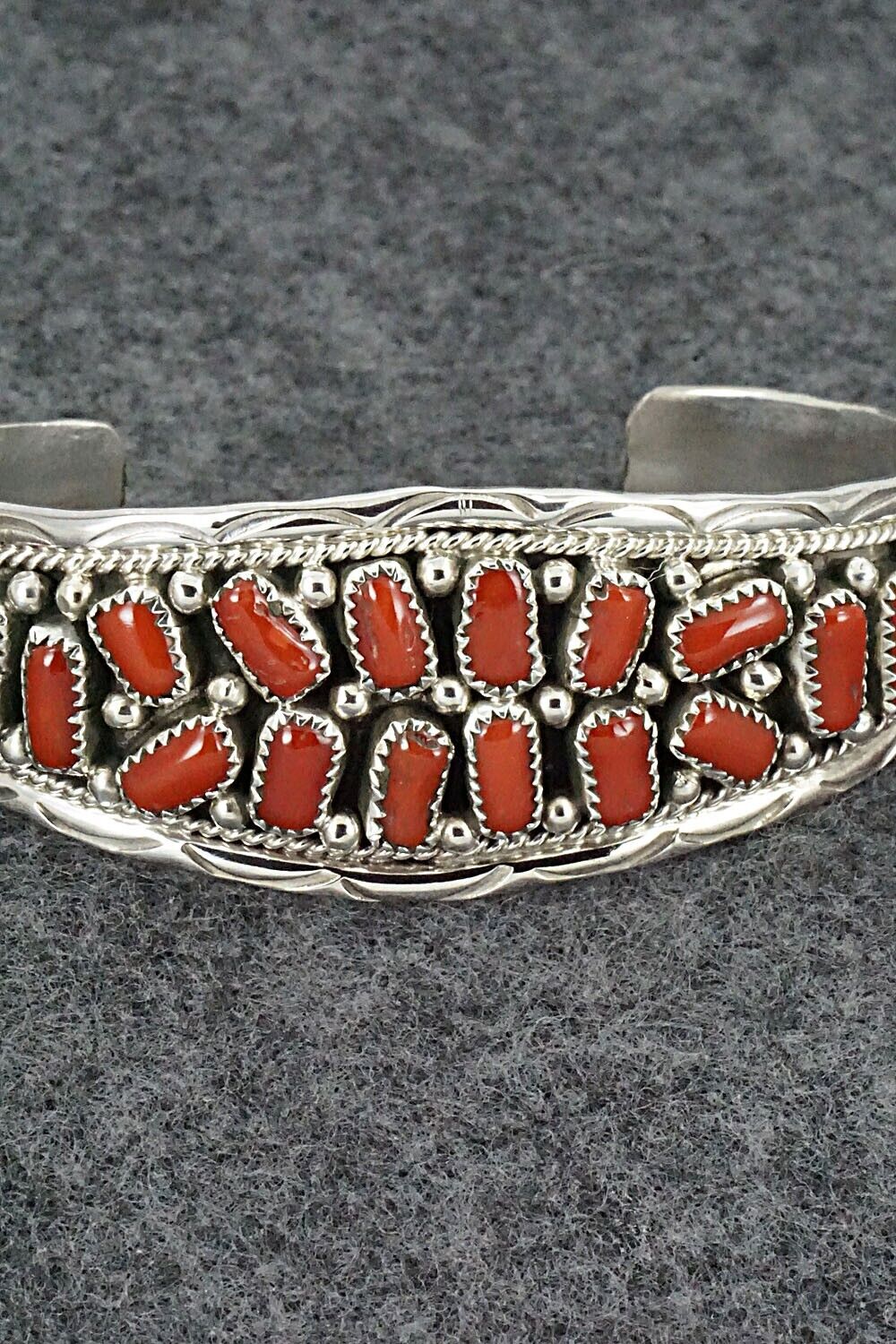 Coral and Sterling Silver Bracelet - Anita Whitegoat