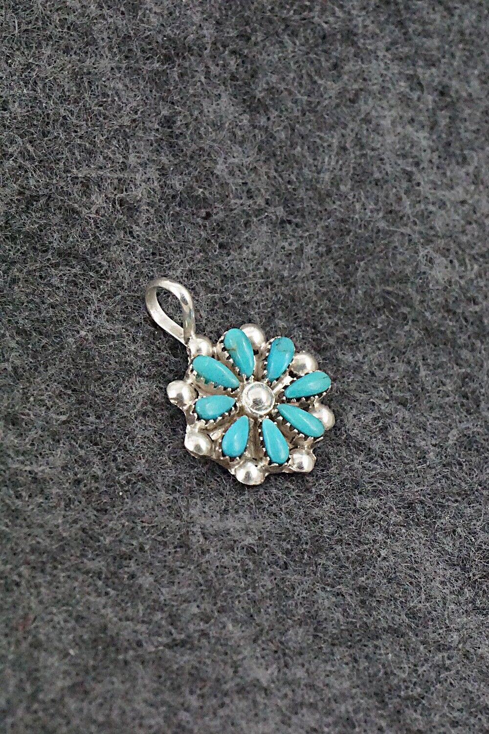 Turquoise & Sterling Silver Pendant - David Leekity