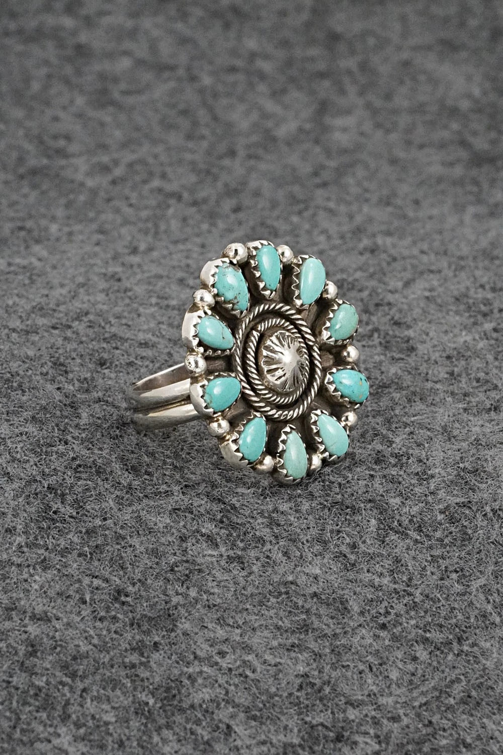 Turquoise & Sterling Silver Ring - Priscilla Reeder - Size 8