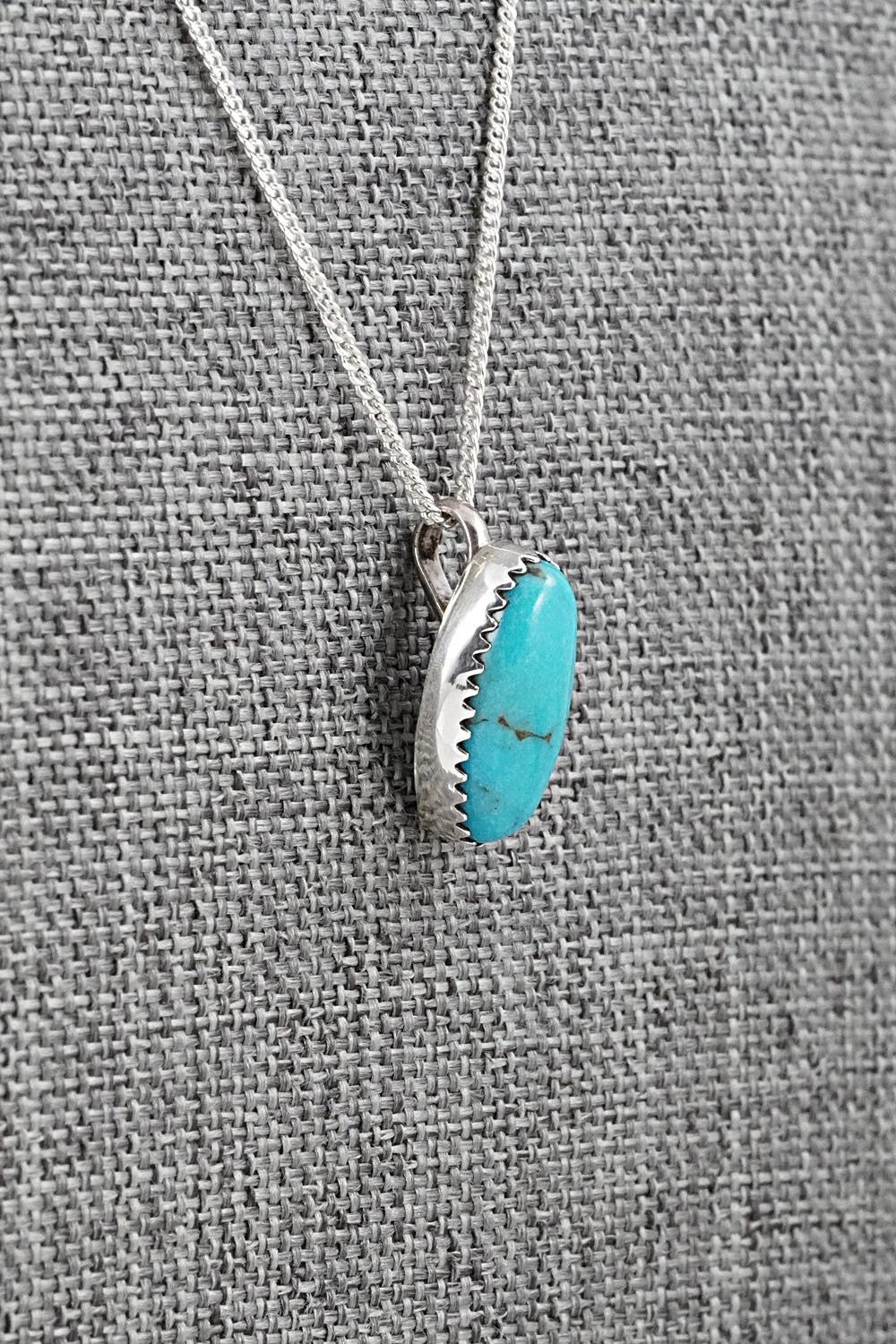 Turquoise & Sterling Silver Necklace and Earrings Set - Murray Hannaweeka