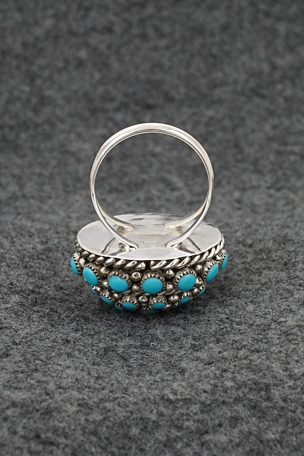 Turquoise & Sterling Silver Ring - Dickey Charlie - Size 8