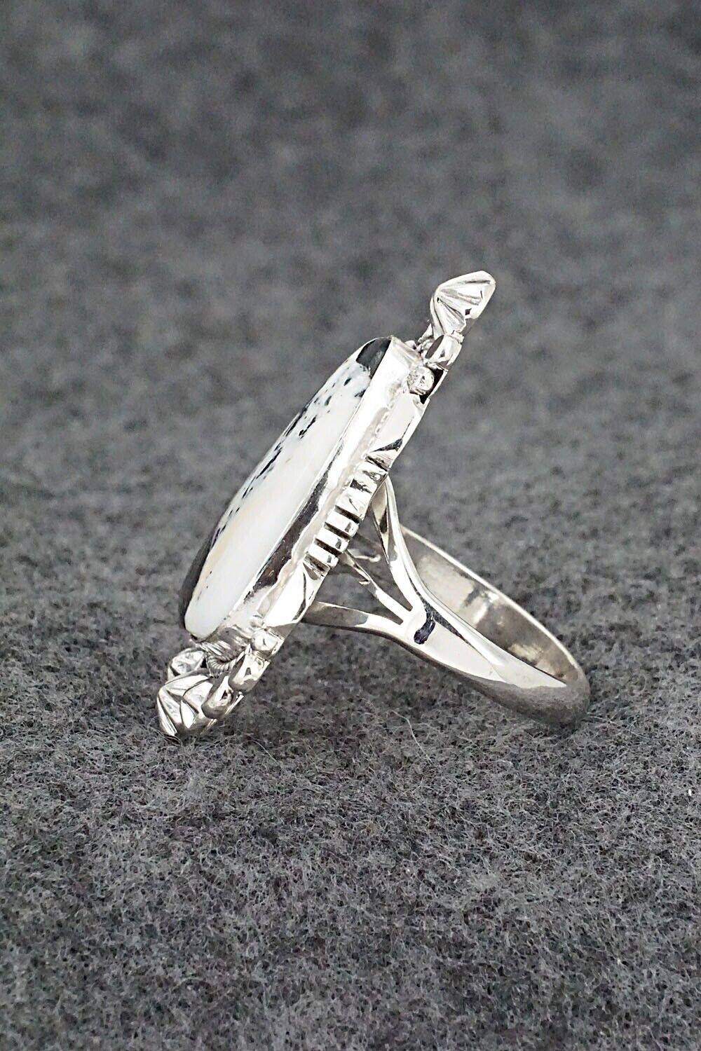 White Buffalo & Sterling Silver Ring - Daniel Benally - Size 8.75