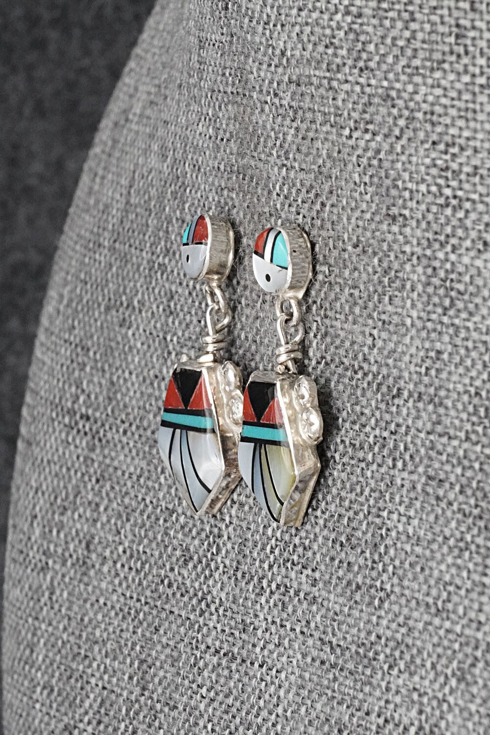 Multi-Stone Inlay & Sterling Silver Earrings - Ola Eriacho