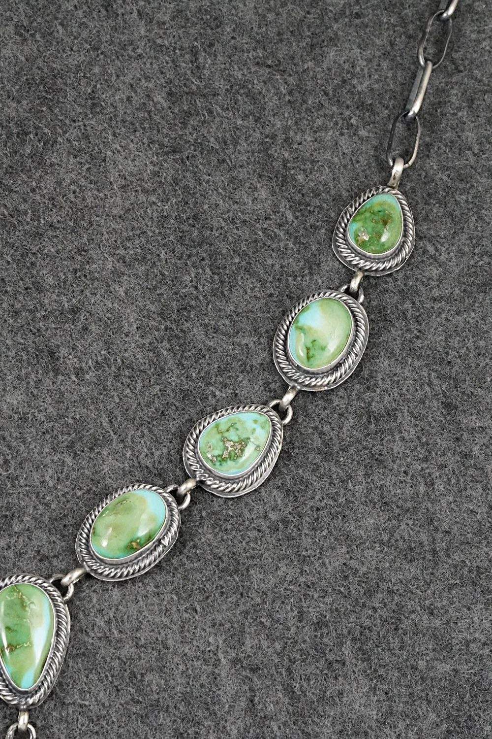 Turquoise & Sterling Silver Necklace and Earrings Set - Darrin Livingston