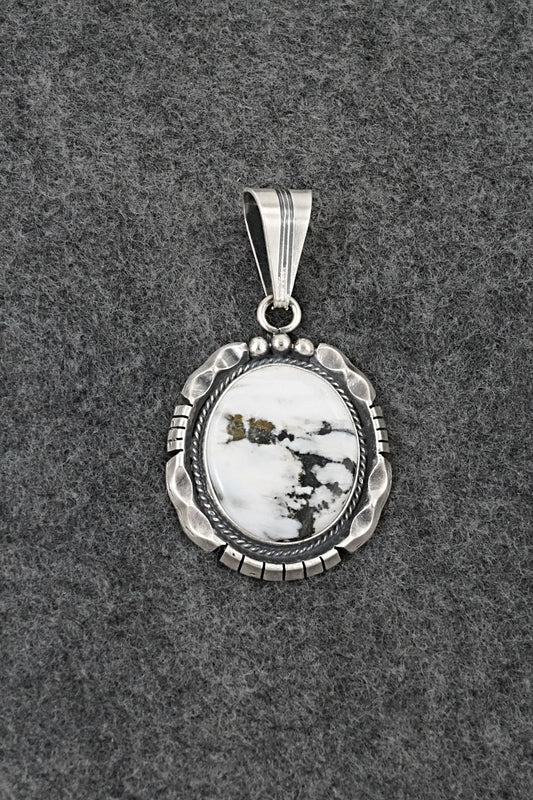 White Buffalo & Sterling Silver Pendant - Samuel Yellowhair