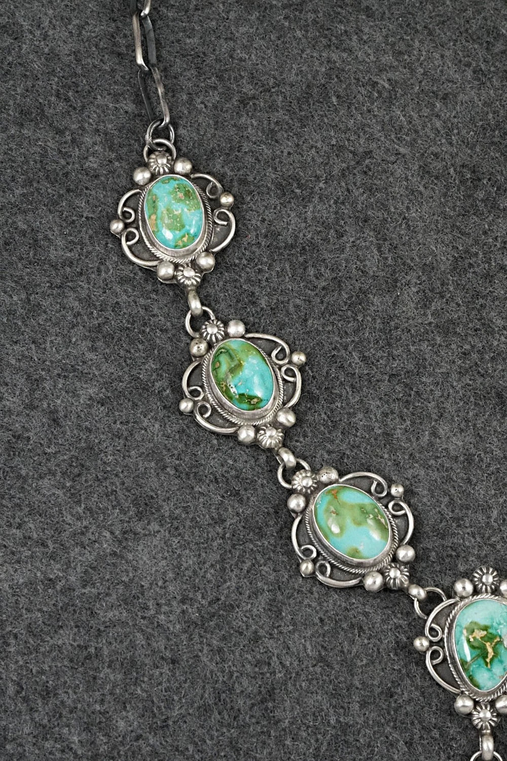 Turquoise & Sterling Silver Necklace and Earrings Set - Kathleen Livingston