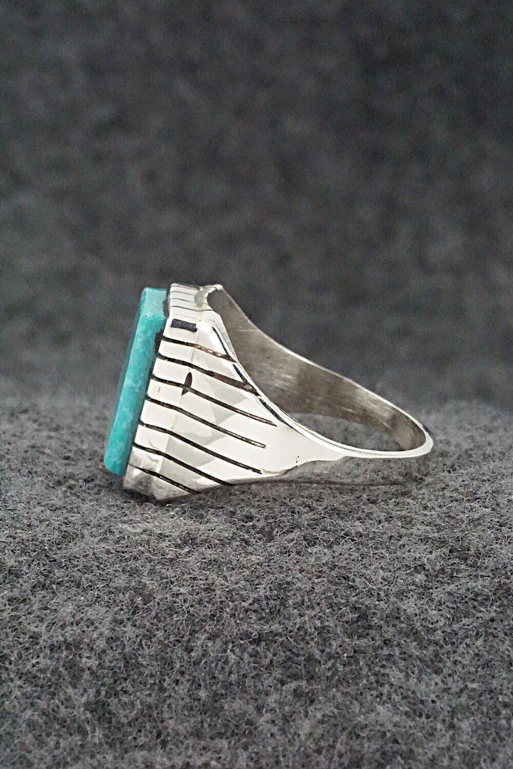 Turquoise & Sterling Silver Ring - Trevor Jack - Size 13