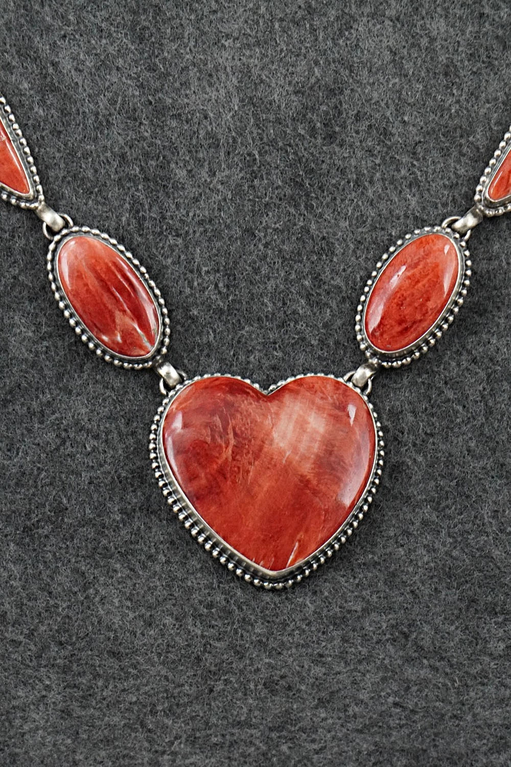 Spiny Oyster & Sterling Silver Necklace and Earrings Set - Darrin Livingston