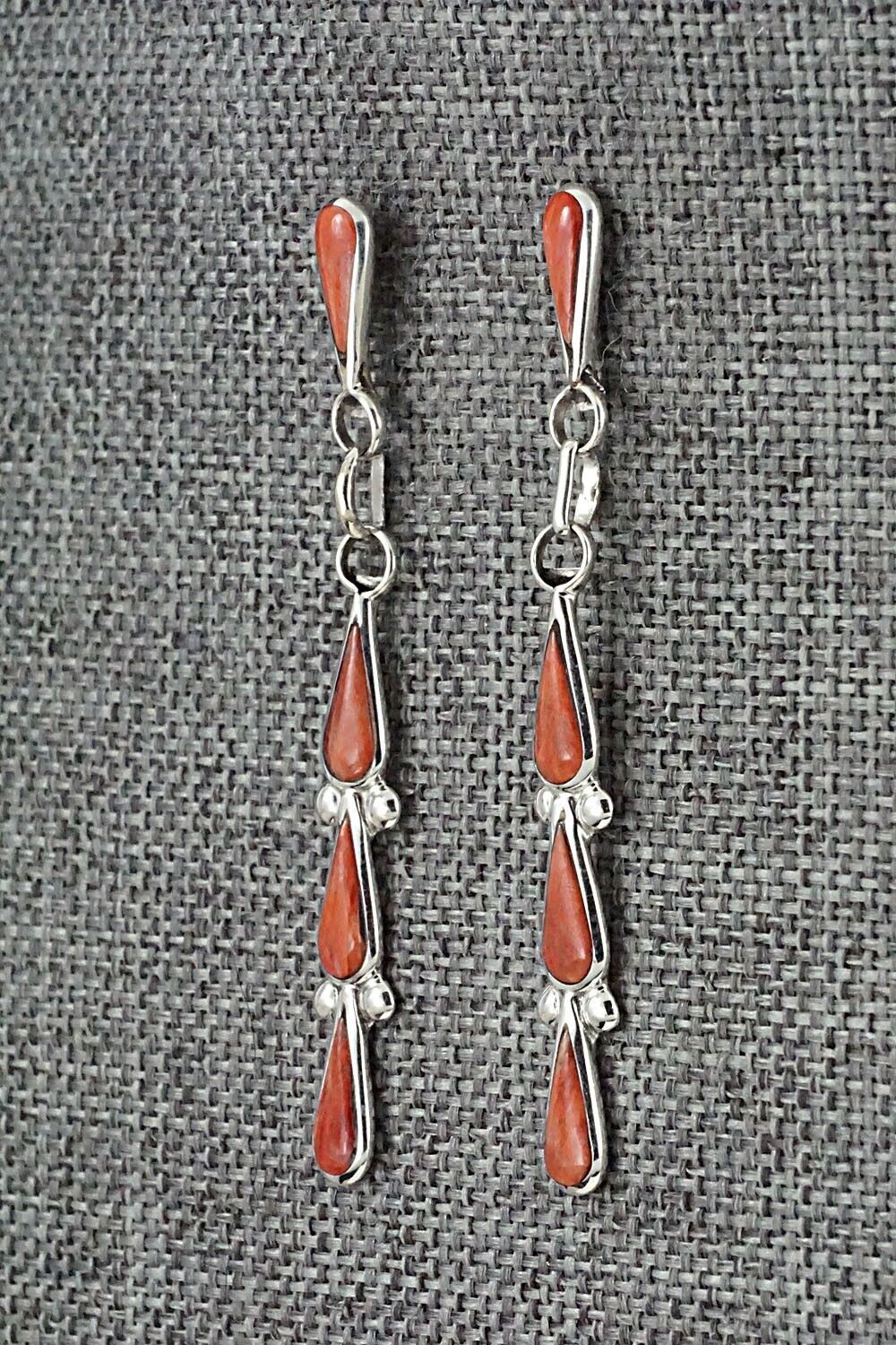 Spiny Oyster & Sterling Silver Earrings - Angela Gasper
