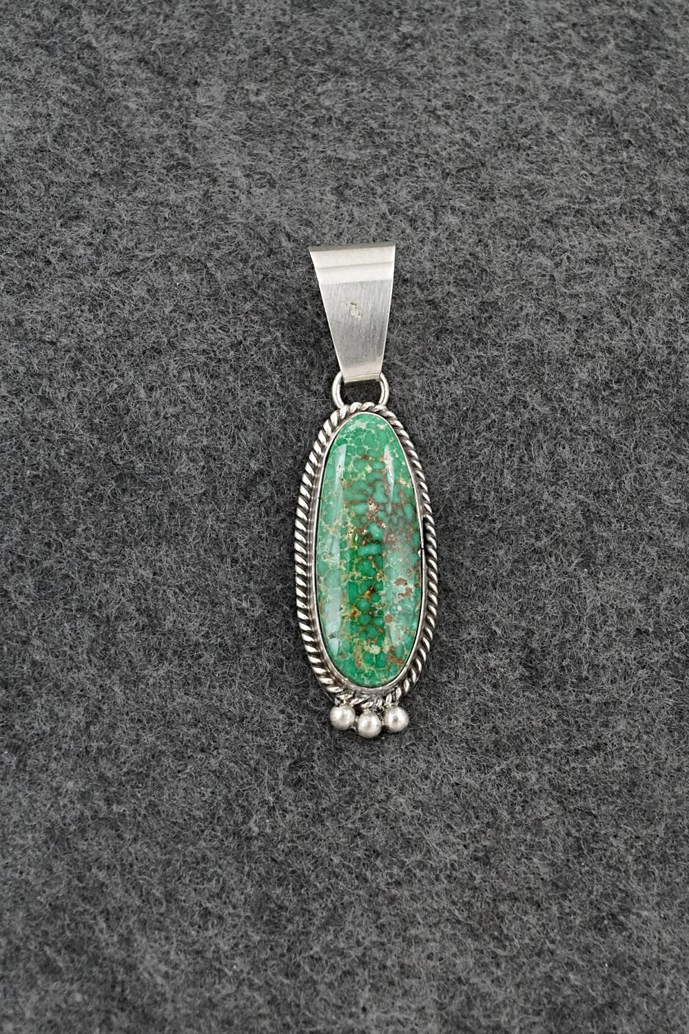 Turquoise & Sterling Silver Pendant - Eugene Gruber