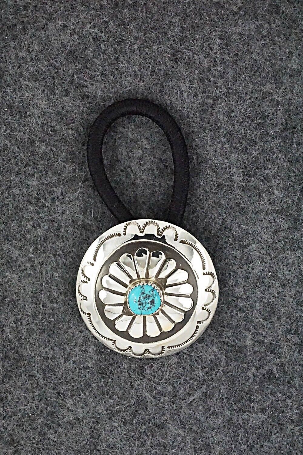 Turquoise & Sterling Silver Hair Tie - Jolene Begay