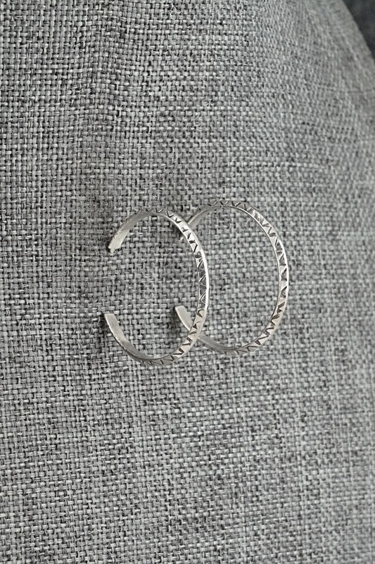 Sterling Silver Hoop Earrings - Elaine Tahe