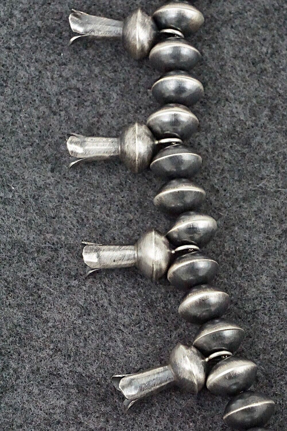 Sterling Silver Navajo Pearl Squash Blossom Necklace - Presley Haley