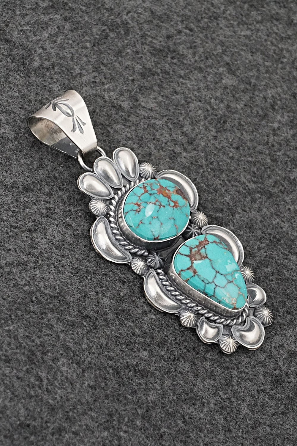Turquoise & Sterling Silver Pendant - Raymond Delgarito