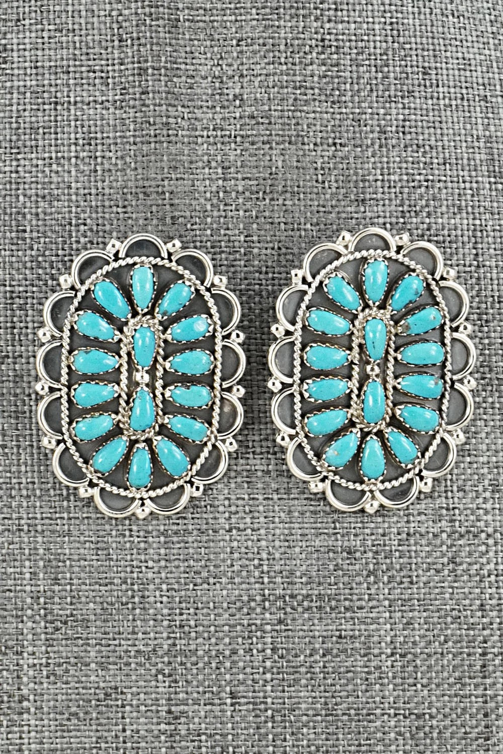 Turquoise & Sterling Silver Earrings - Gerald Mitchell