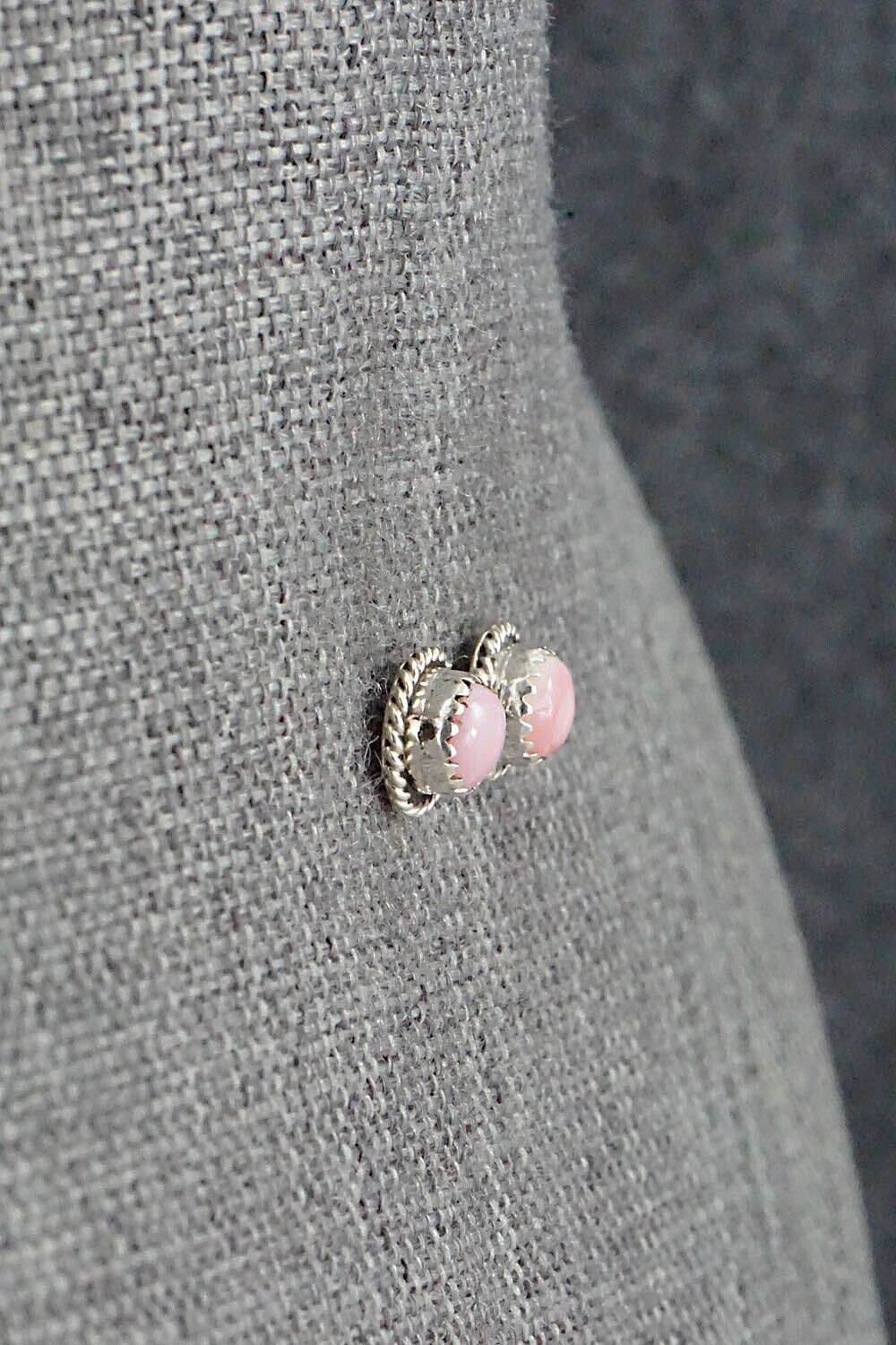 Pink Conch Shell & Sterling Silver Earrings - Larson Chee