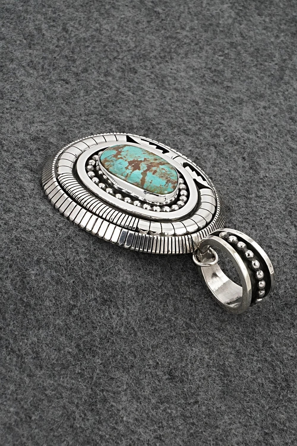 Turquoise and Sterling Silver Pendant - Jonathan Nez