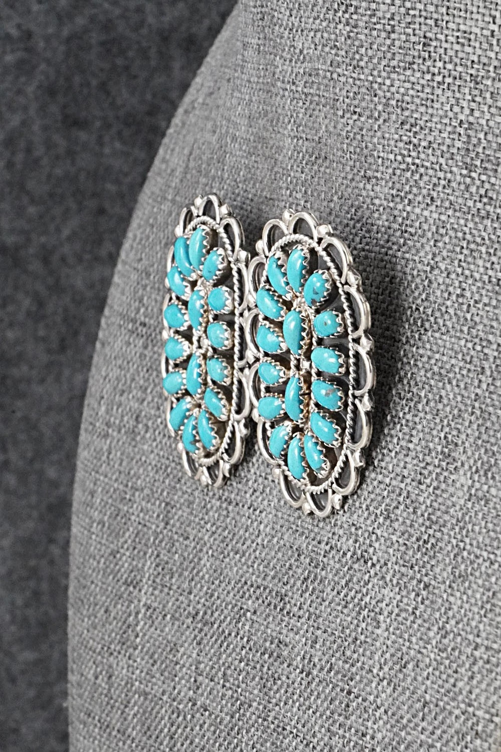 Turquoise & Sterling Silver Earrings - Gerald Mitchell
