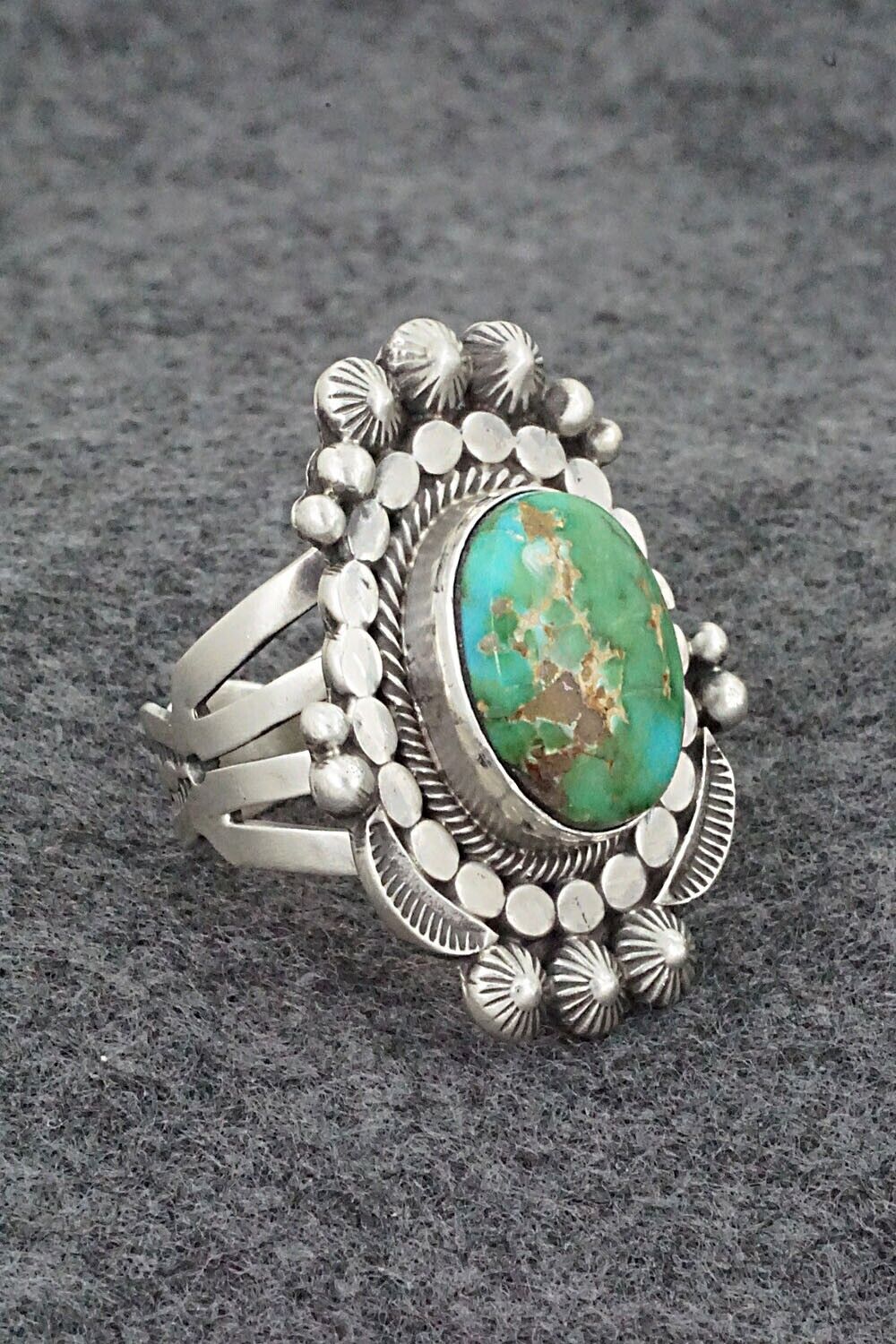 Turquoise & Sterling Silver Ring - Tom Lewis - Size 8