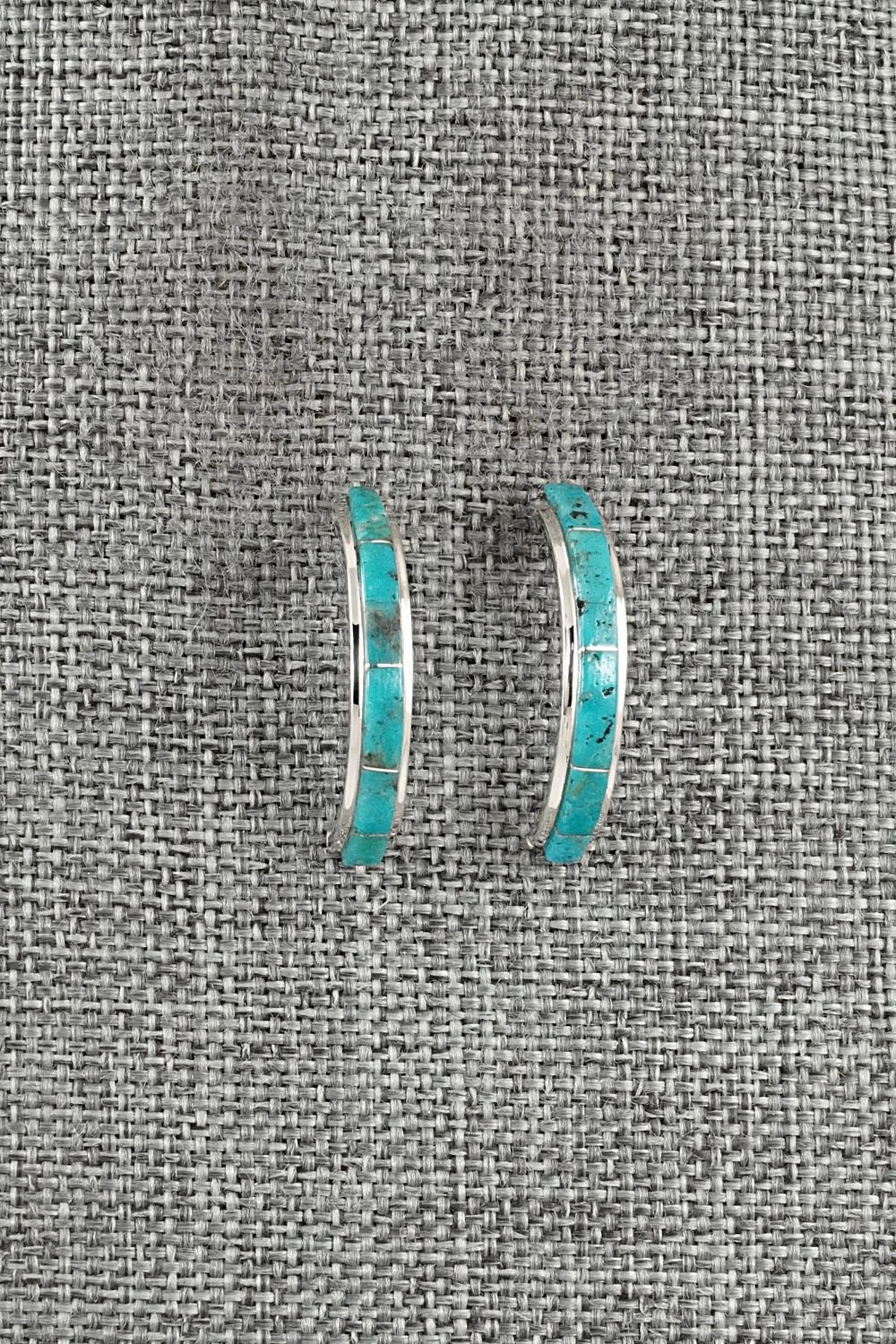 Turquoise & Sterling Silver Earrings - Gloria Waatsa