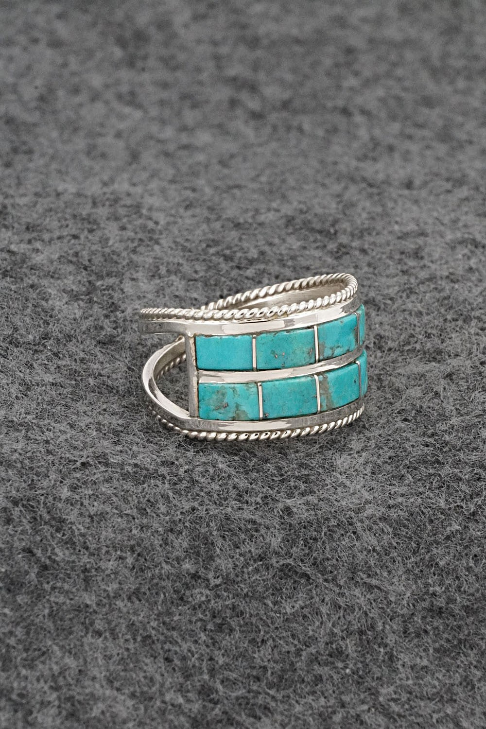 Turquoise & Sterling Silver Ring - Bruce Johnson - Size 9