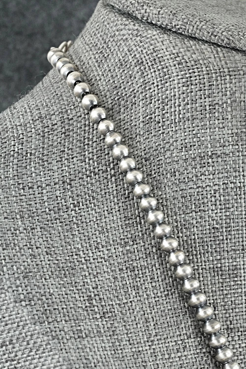 Sterling Silver Navajo Pearl Necklace 14" - Dorinda Mariano