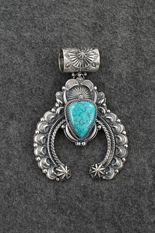 Turquoise & Sterling Silver Naja Pendant - Delbert Gordon