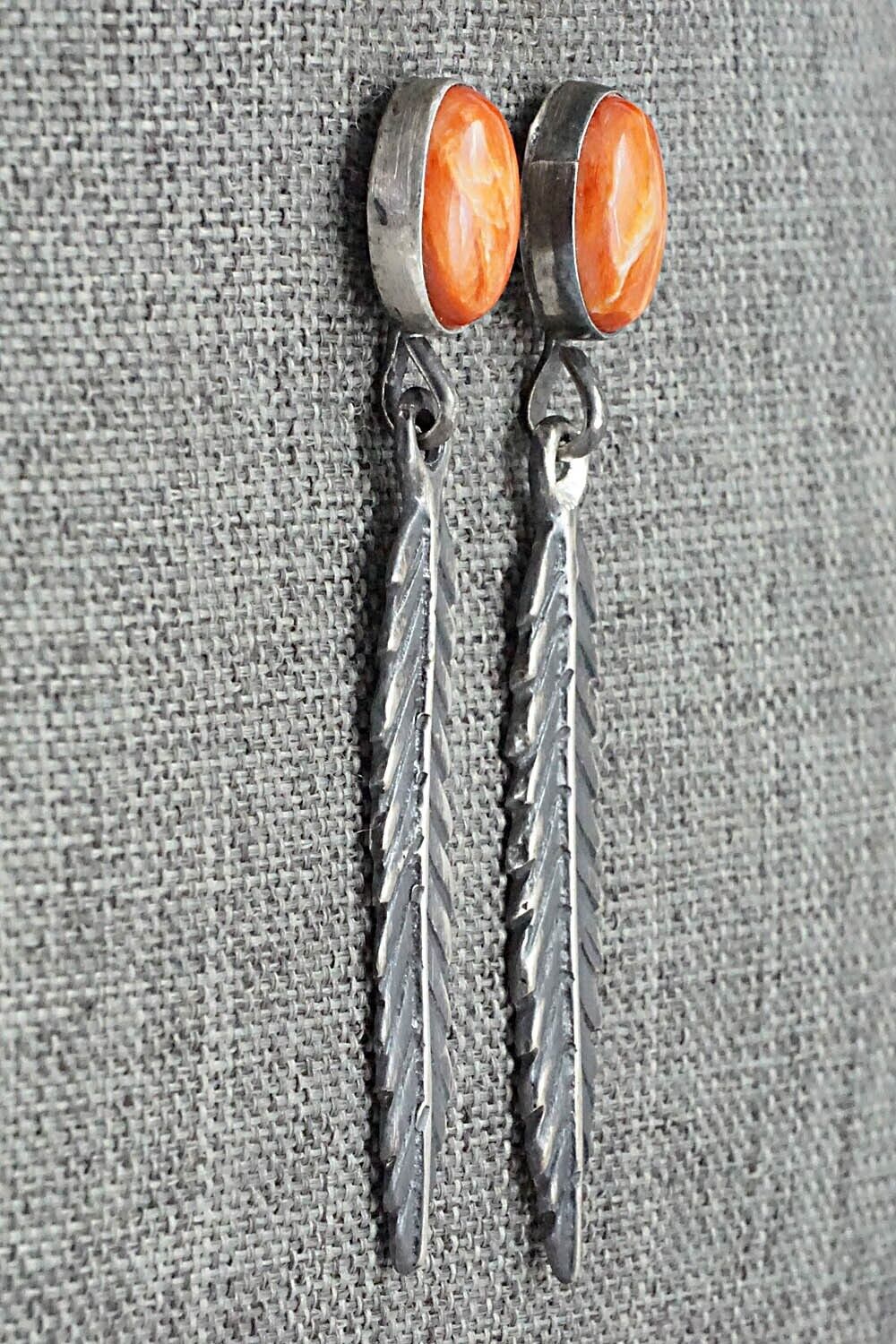 Spiny Oyster & Sterling Silver Earrings - Mildred Parkhurst