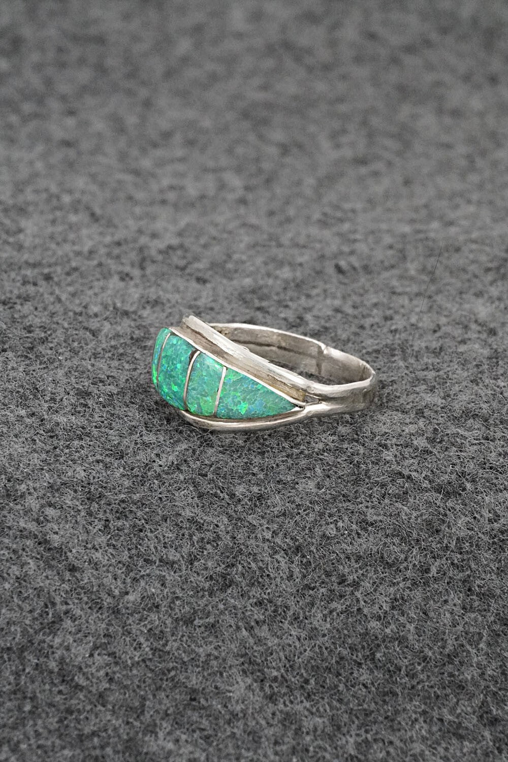 Opalite & Sterling Silver Inlay Ring - Ola Eriacho - Size 7