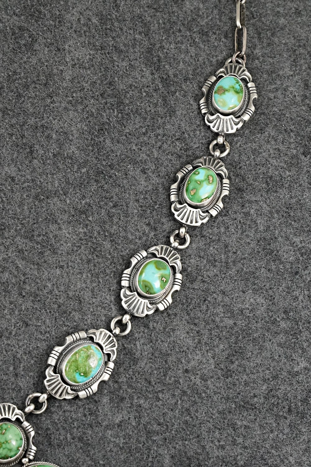Turquoise & Sterling Silver Necklace and Earrings Set - Jackson Hoskie