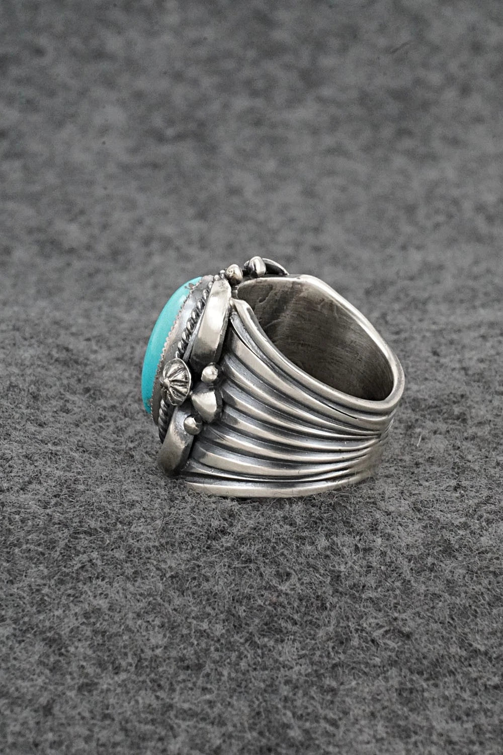 Turquoise & Sterling Silver Ring - Delbert Gordon - Size 7.5