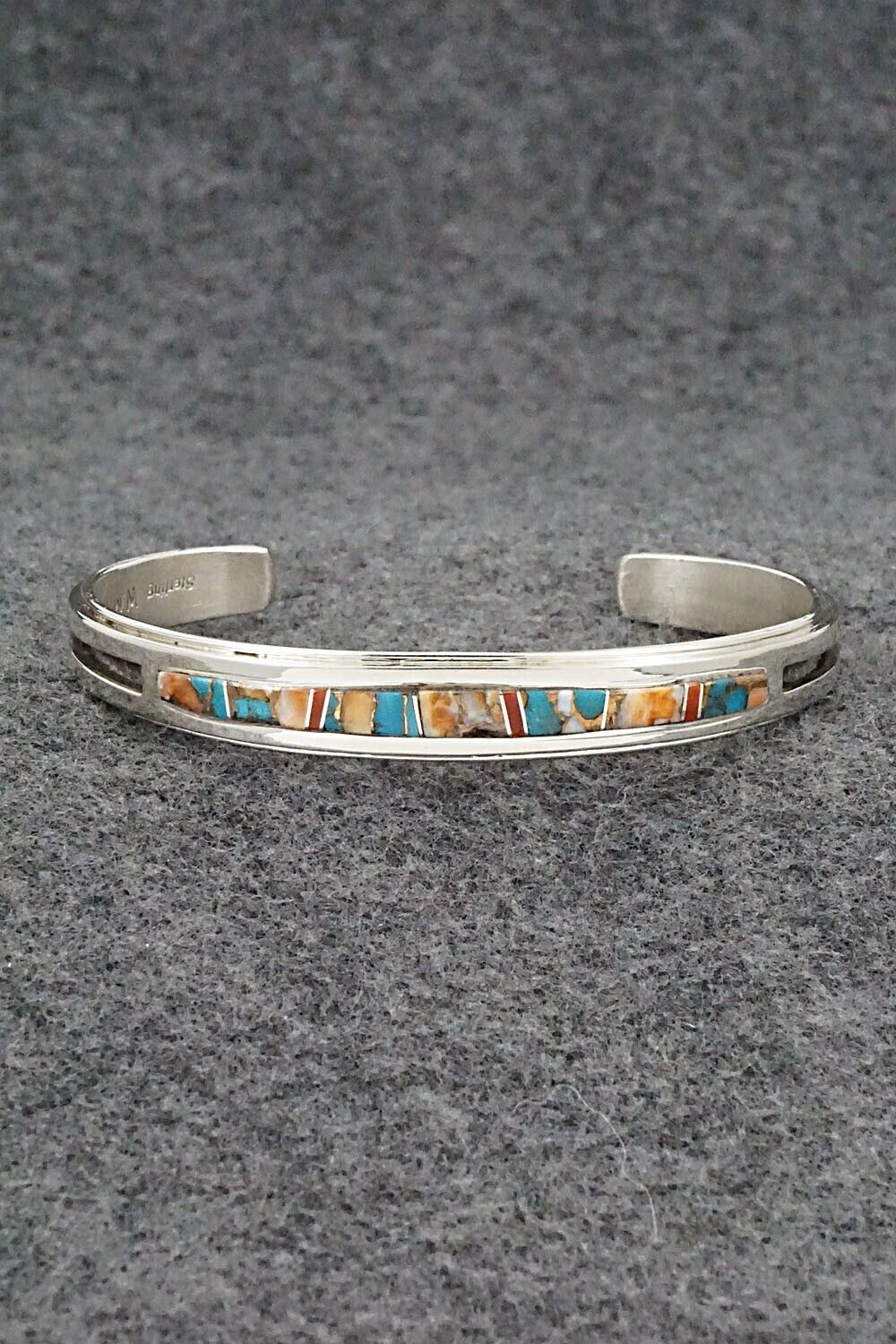 Multi-Stone & Sterling Silver Inlay Bracelet - Wilbert Muskett Jr.
