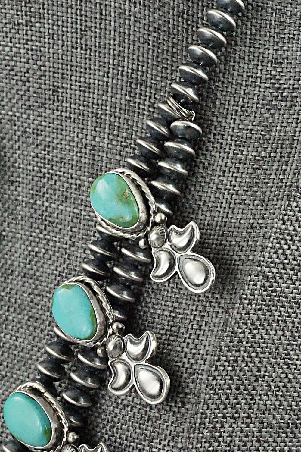 Turquoise & Sterling Silver Squash Blossom Set - Adrienne Gordon