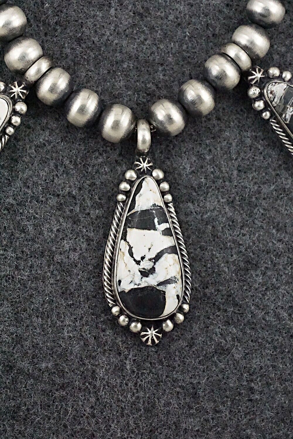 White Buffalo & Sterling Silver Necklace & Earrings Set - Diana Wylie