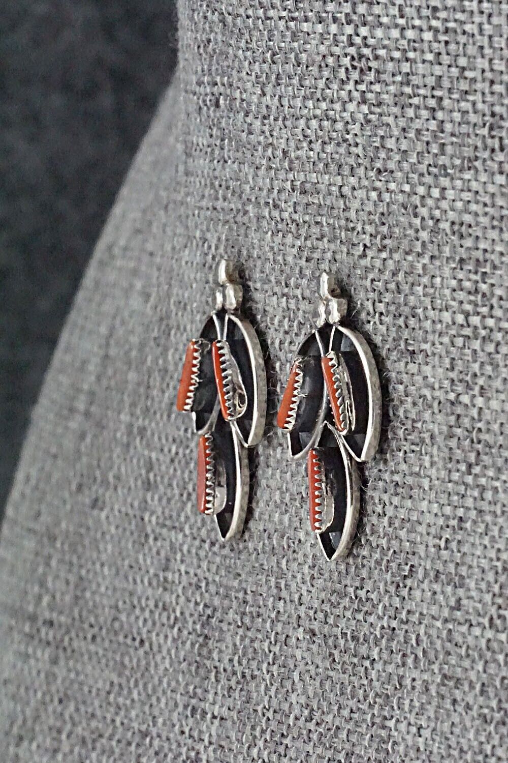 Coral & Sterling Silver Earrings - Fernando Othole