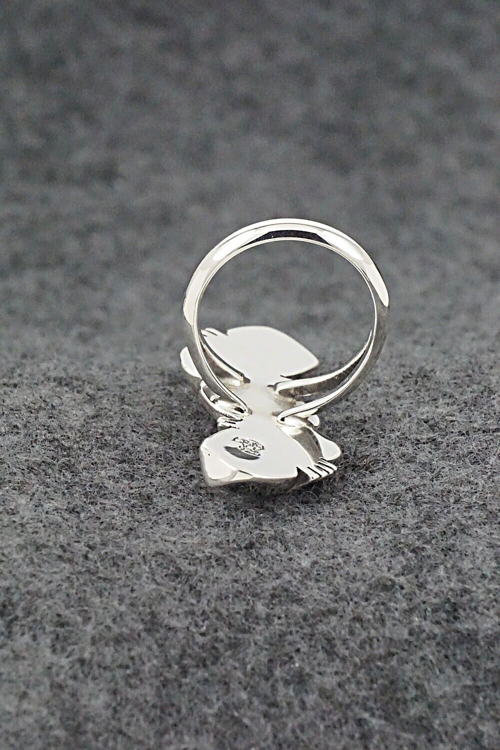Multi-Stone & Sterling Silver Inlay Ring - James Manygoats - Size 6.5