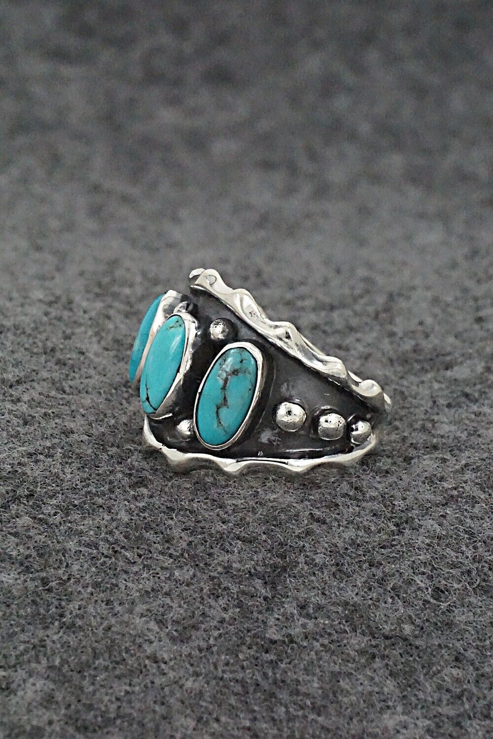 Turquoise & Sterling Silver Ring - Andrew Vandever - Size 9