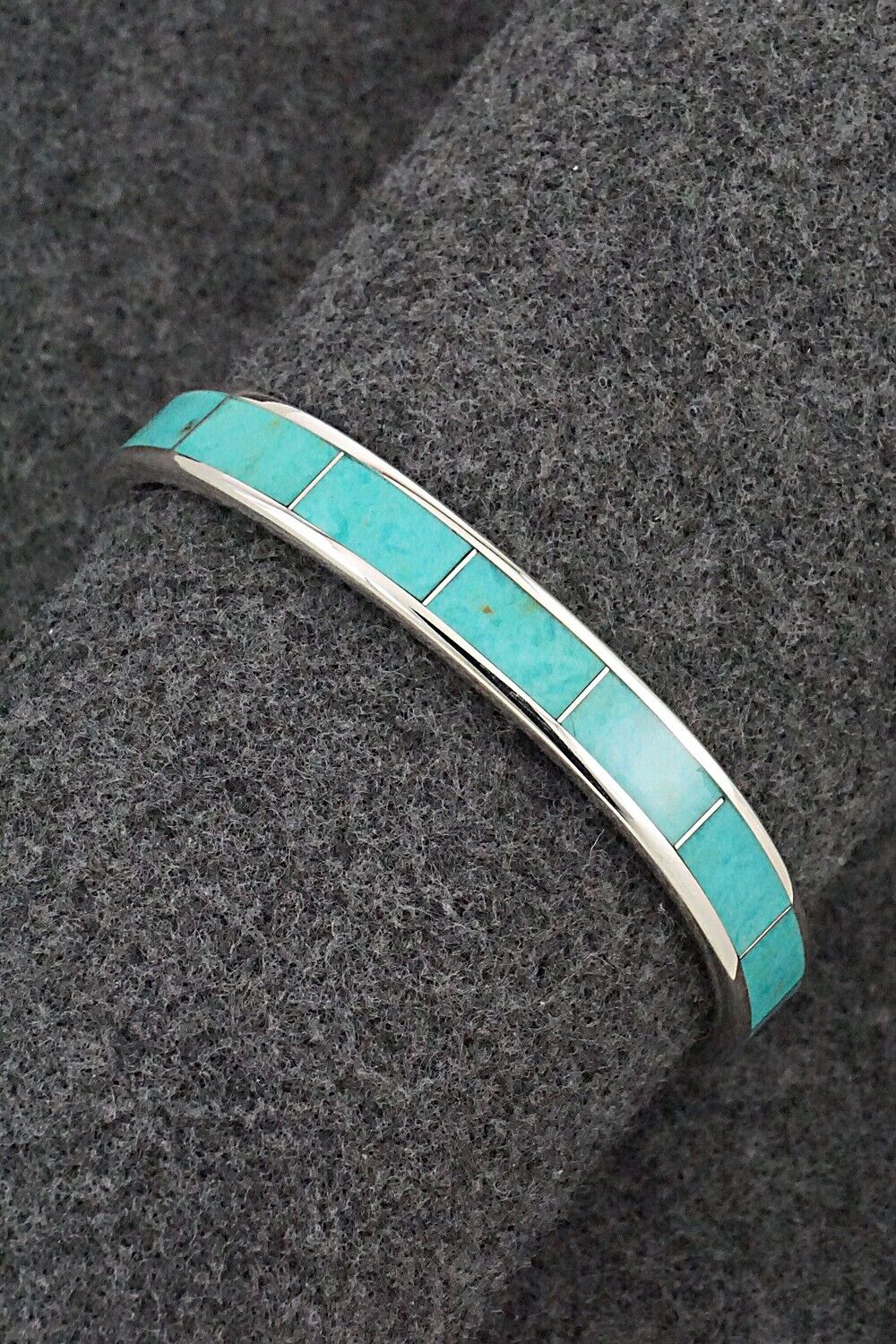 Turquoise & Sterling Silver Inlay Bracelet - Larry Loretto