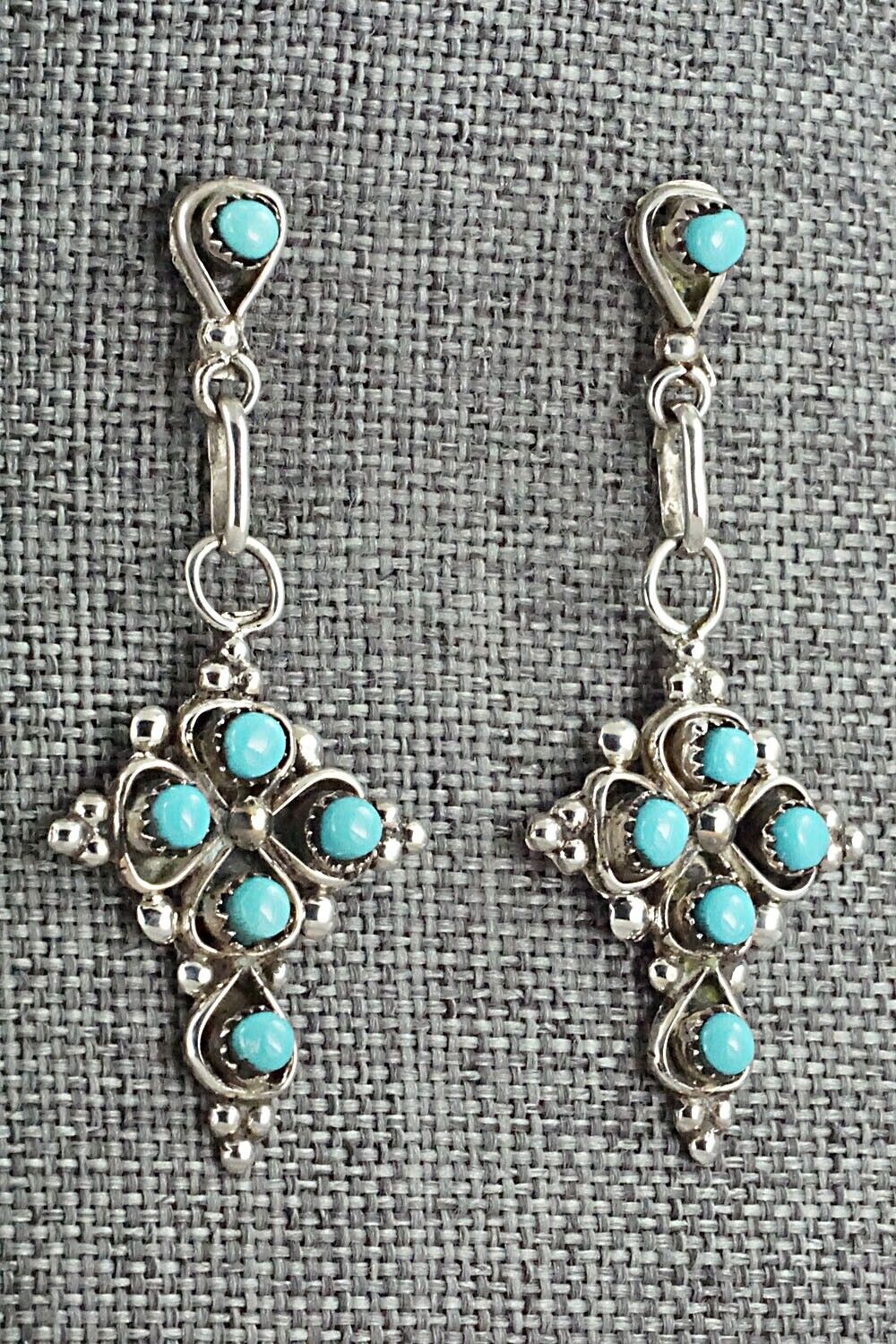 Turquoise & Sterling Silver Earrings - Verdie Booqua