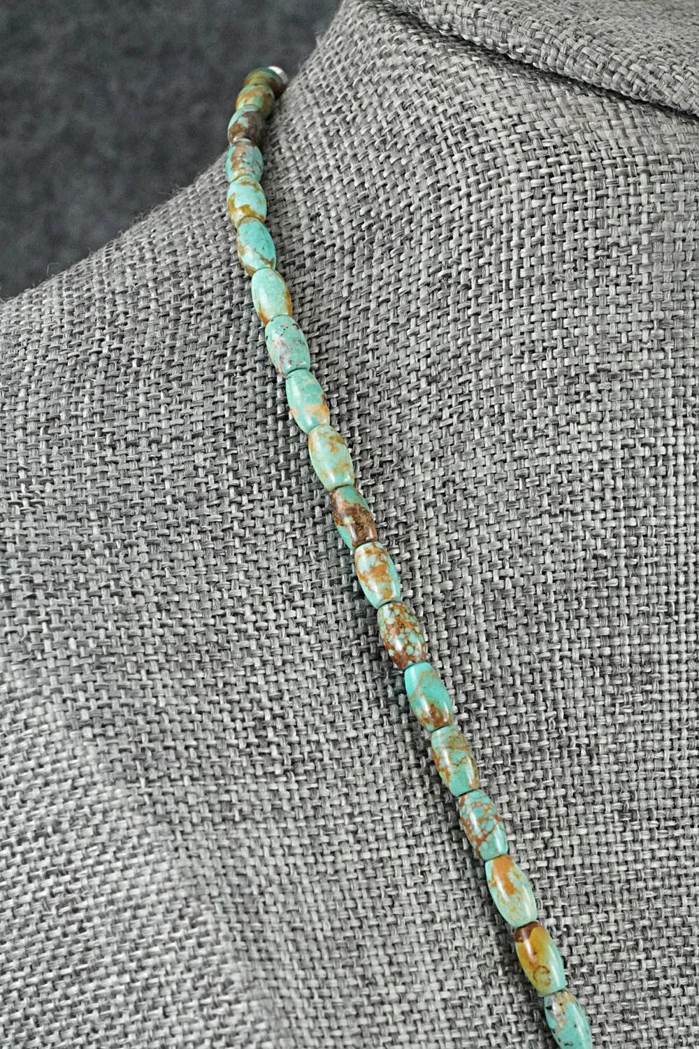 Turquoise & Sterling Silver Necklace 17" - Doreen Jake