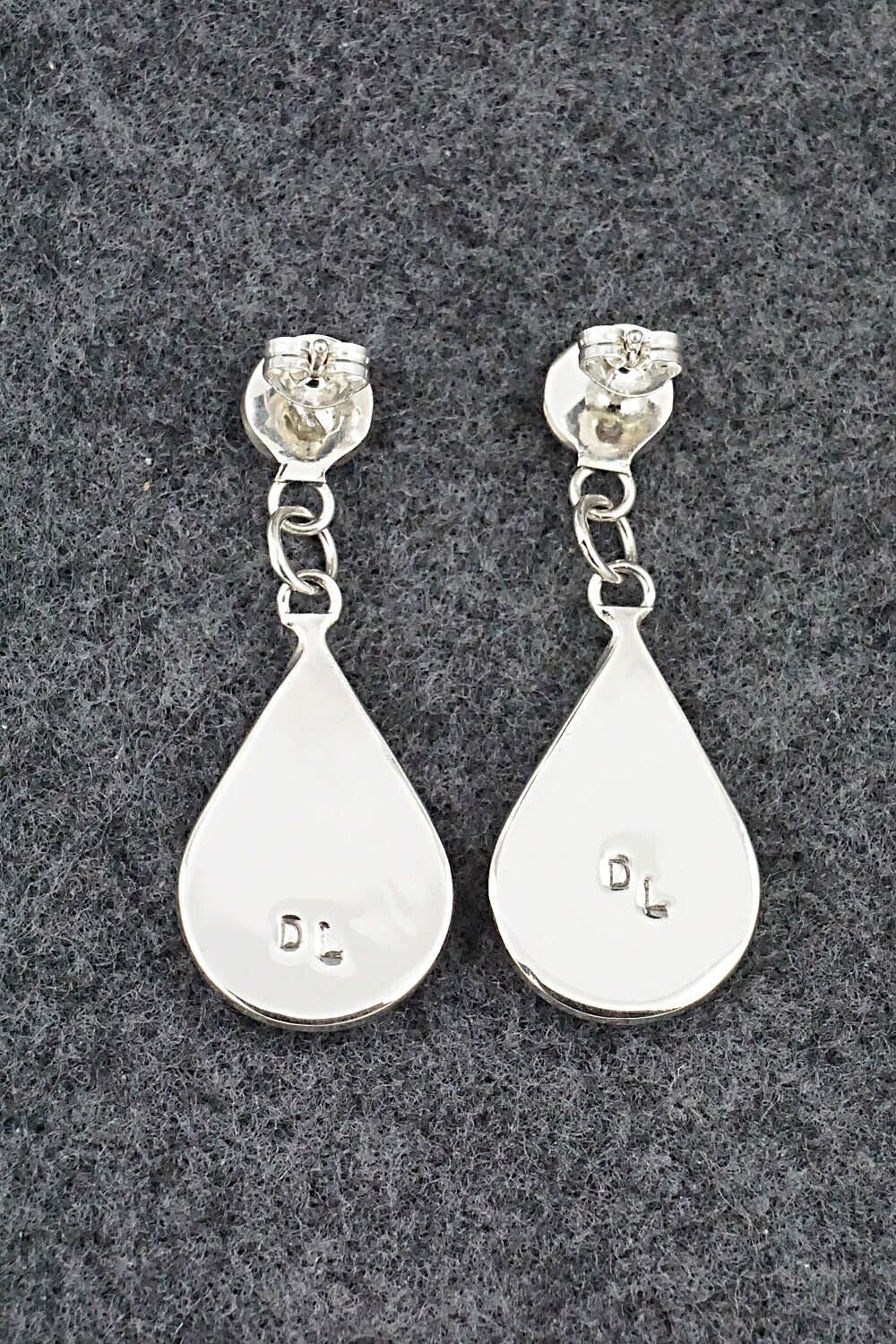 Onyx & Sterling Silver Inlay Earrings - Delorna Lahi