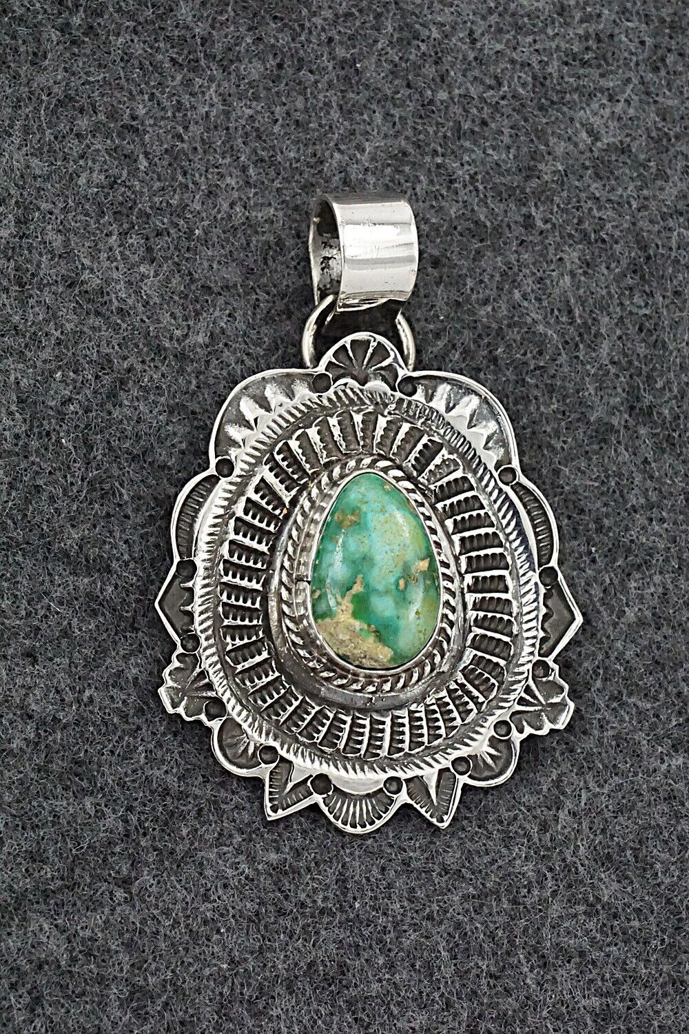 Turquoise & Sterling Silver Pendant - Leonard Maloney