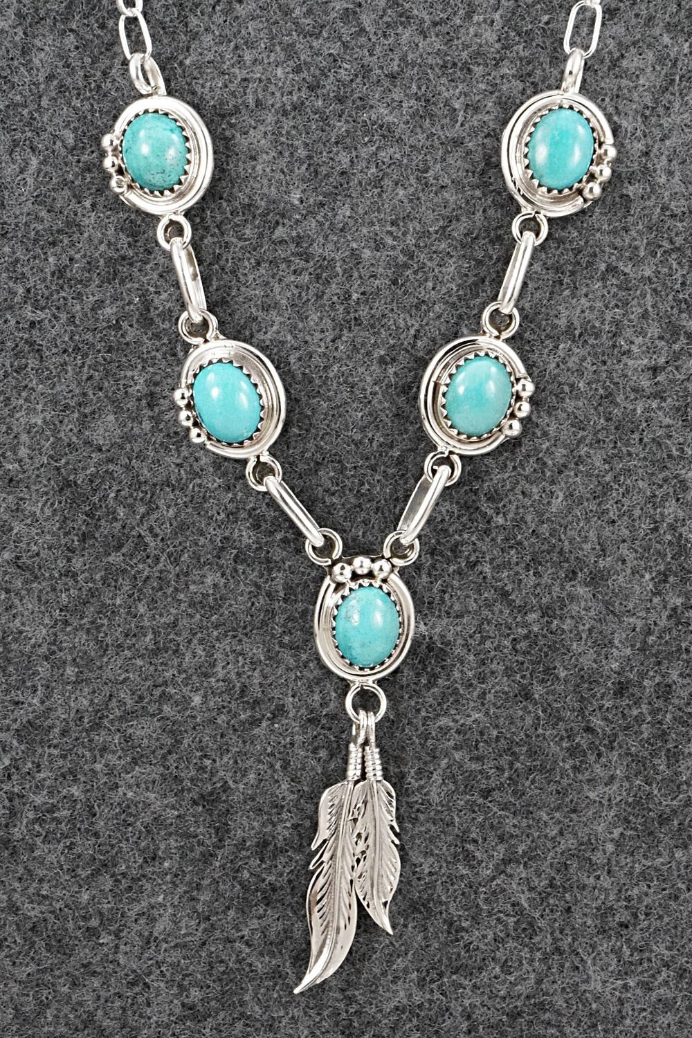 Turquoise & Sterling Silver Necklace - Verley Betone