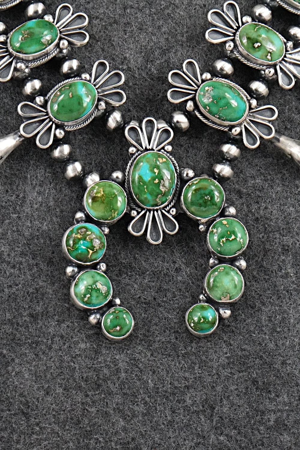 Turquoise & Sterling Silver Squash Blossom Set - Darrin Livingston