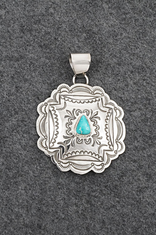 Turquoise & Sterling Silver Pendant - Arnold Blackgoat