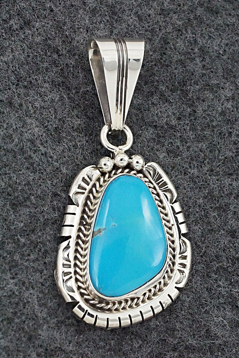 Turquoise & Sterling Silver Pendant - Samuel Yellowhair