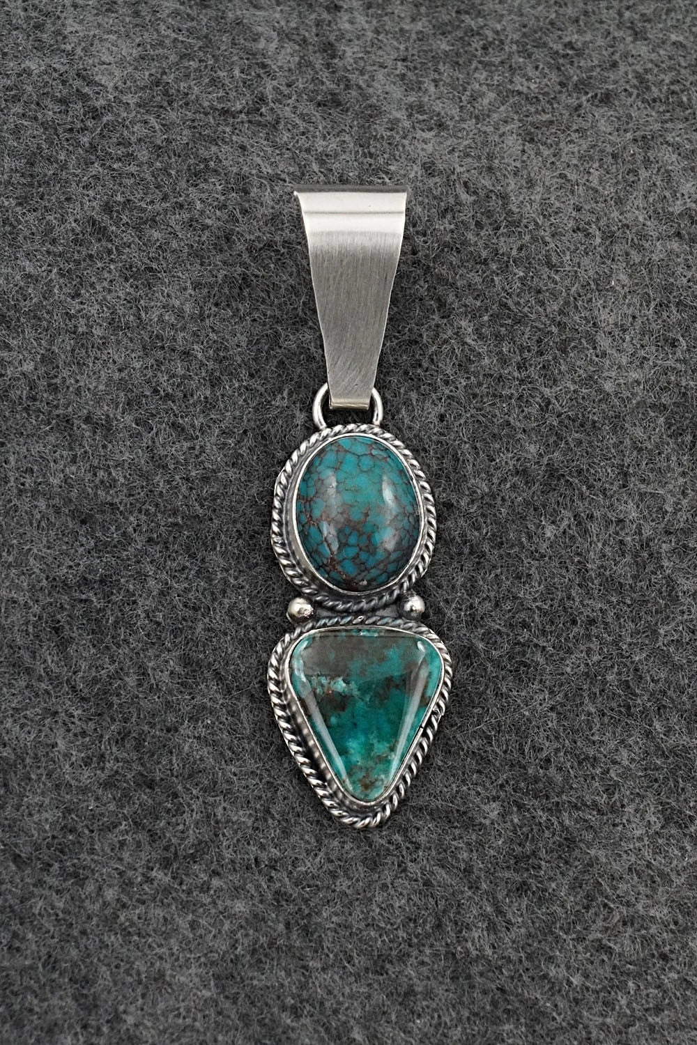 Turquoise & Sterling Silver Pendant - Eugene Gruber