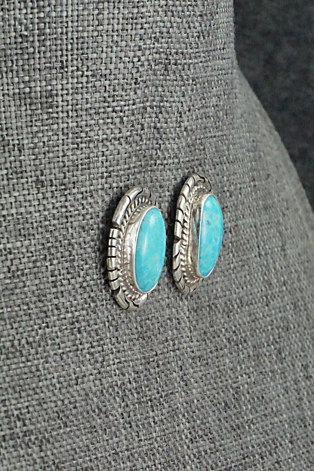 Turquoise & Sterling Silver Earrings - Peggy Skeets