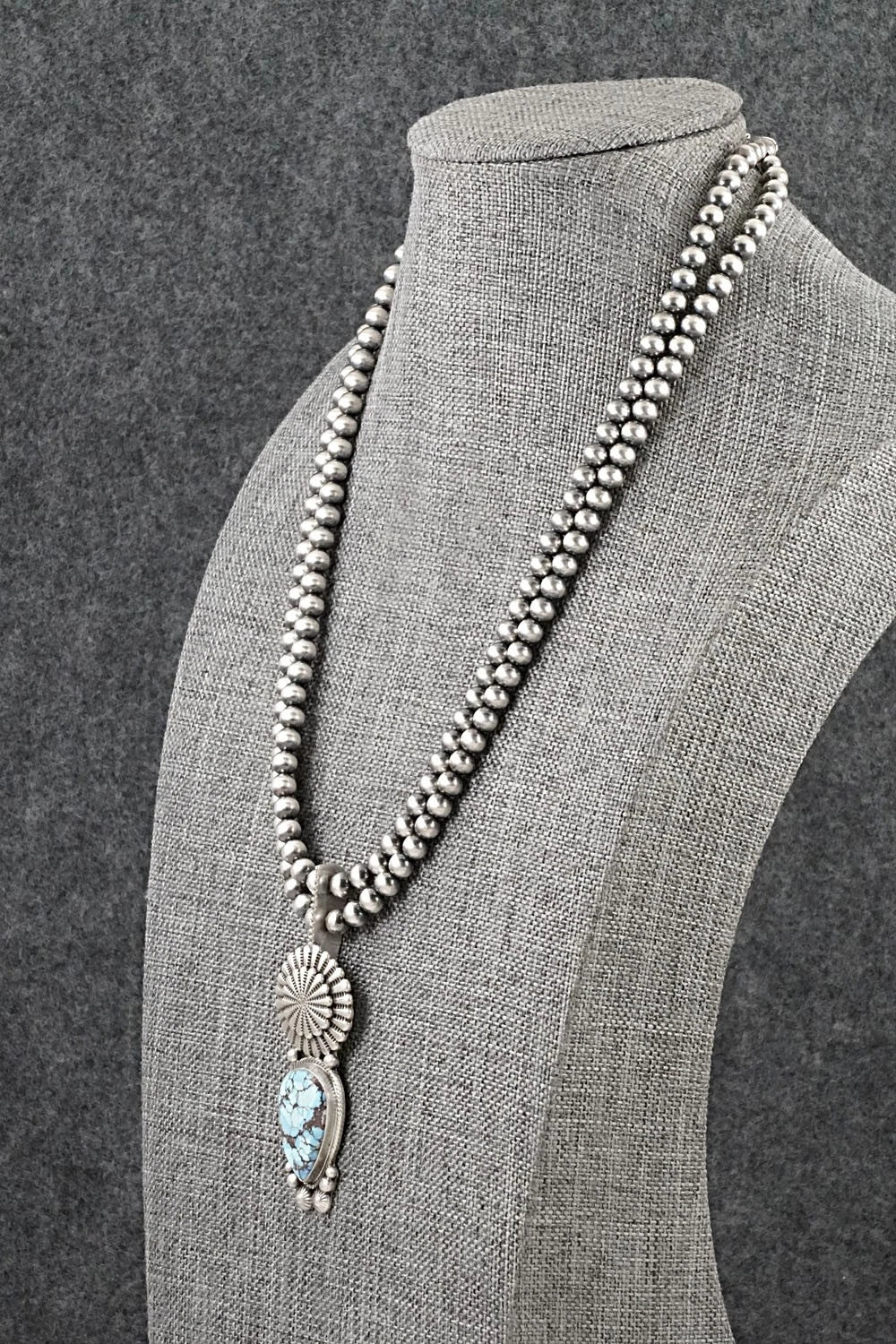 Turquoise & Sterling Silver Necklace - Tom Lewis